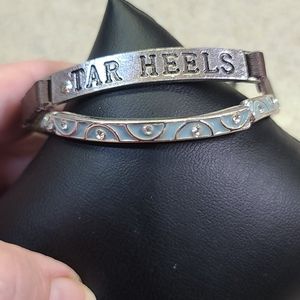 TAR HEELS   2 Bracelets.  1 BLUE / 1 Leather